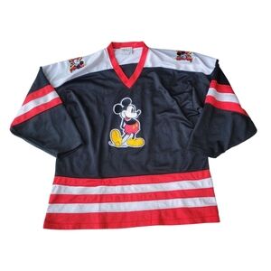 Vintage 90's Mickey Mouse Hockey Jersey Genus Adult XL